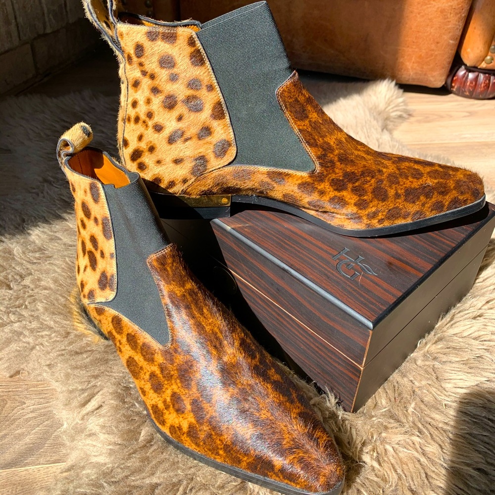 Chloe Leopard Print Calf Hair Bootie